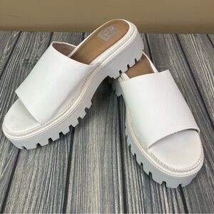 DV Liliah Platform Sandals Women's Size 9 Chunky Slip On Slide Bohemian Neutral